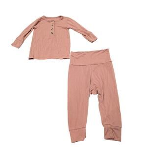Lou Lou 2 Piece Tan Baby Outfit Set Long Sleeve & Pants | Size 6-12 Months